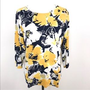 Coldwater  Creek Floral  Sleeve top